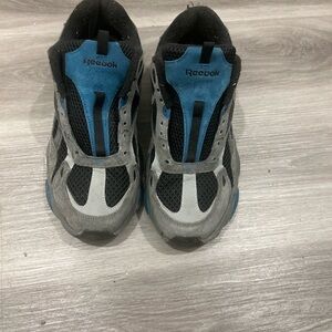 Reebok Black and Gray Sneakers with Blue Accents